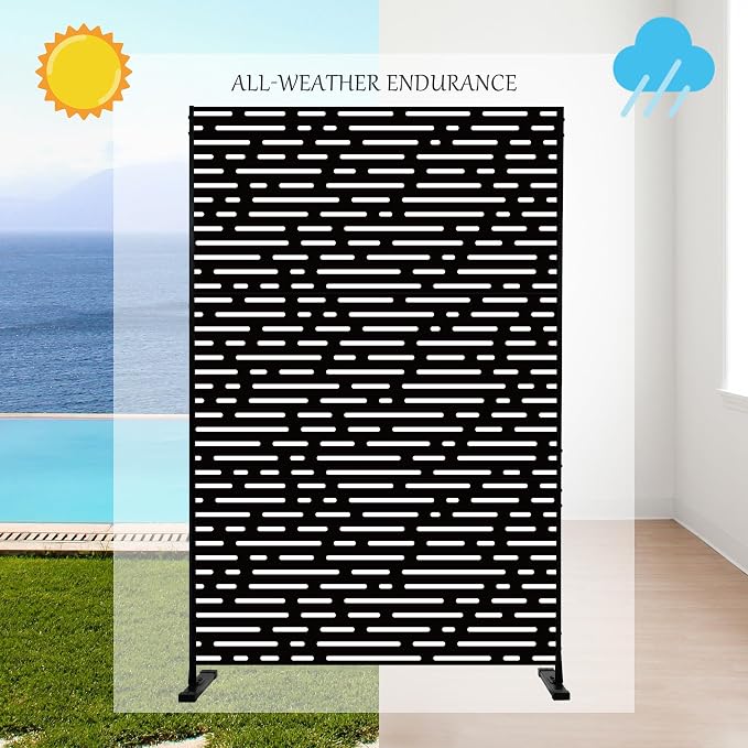 Kozyard Metal Privacy Screen 74" H x 47.2" W Decorative Outdoor Divider - Image 5