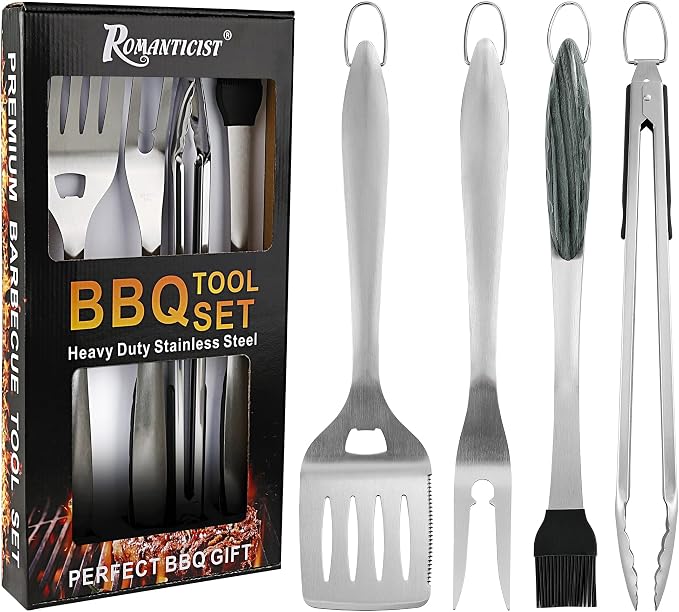 ROMANTICIST 4pc Heavy Duty Grill Accessories by ROMANTICIST