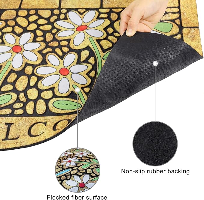 CHICHIC Welcome Door Mat 17x 30 Inch Front Doormat Outdoors - Image 4