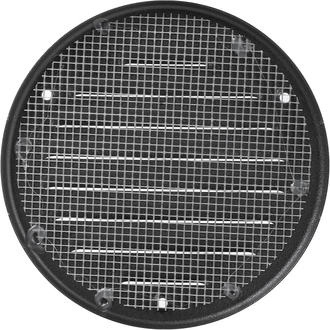 Square Ventilation Grille / 5" Inch Inside Measurement/Black Metal Air Vent - Image 2
