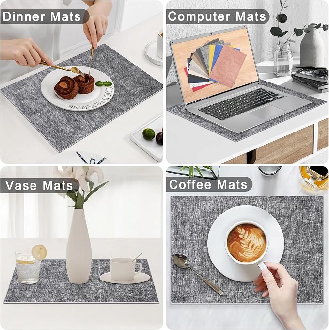 Homaxy Faux Leather Heat Resistant Placemats - Image 6