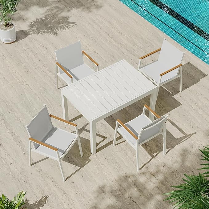 Expandable Outdoor Patio Dining Table Set by Oasbira