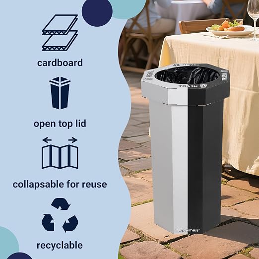 Eyely MPH1302A-2SET Sal 25-Gallon Disposable Corrugated Cardboard Event Trash - Image 2