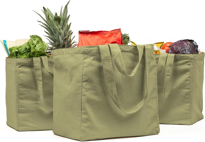 VeraMia Canvas Grocery Bag 3pc XL Set by VeraMia