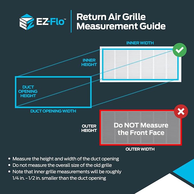 EZ-FLO 30 x 12 Inch White Return Vent Cover - Image 7