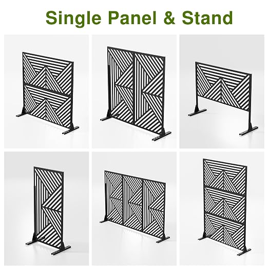 Casaphoria 72" H x 47" W Metal Outdoor Privacy Screen, Freestanding Decorative - Image 7