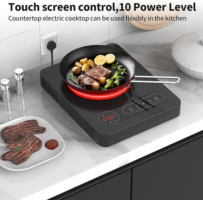 VBGK Single Burner Electric Cooktop, 110V 1800W Electric Stove Top - Image 8