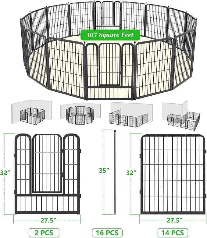 Garden Fence with Gate Metal Fencing Outdoor - Image 7