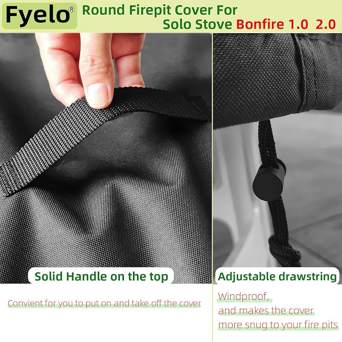 Fire Pit Cover for Solo Stove Bonfire 2.0 Cover 20 Inch & 19.5 Inch, Waterproof - Image 4