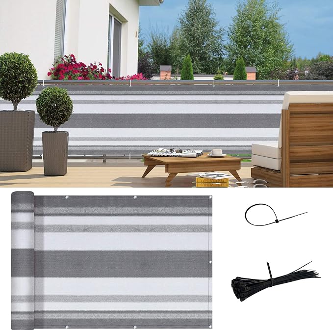 SUNNY GUARD 3'x16' Balcony Deck Privacy Screen Fence, Apartments Railing Screen - Image 7
