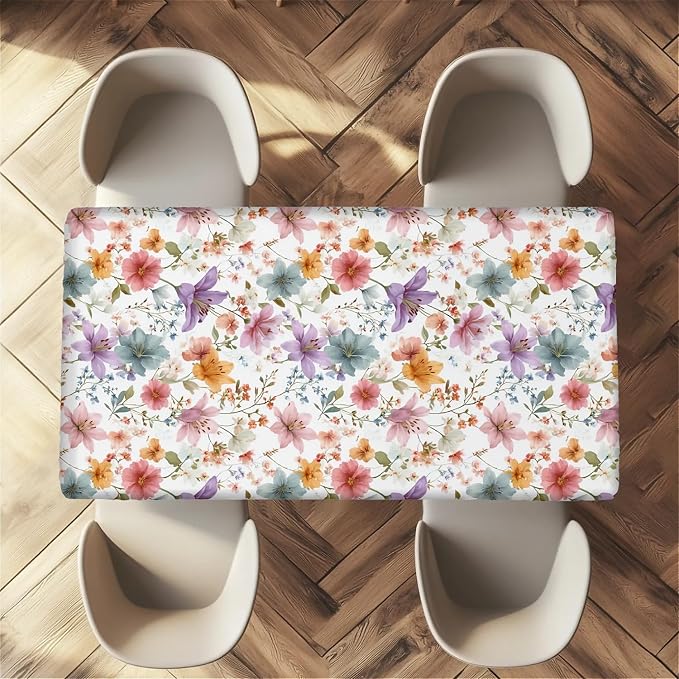 Rectangle Table Cloth Cover Waterproof Elastic Fitted Polyester Fitted - Image 5