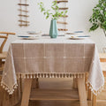 Pahajim Rustic Linen Tablecloth Cotton Rectangle Table Cloth by Pahajim