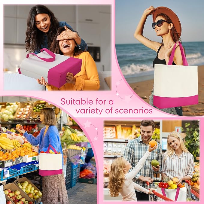 Sanwuta 24 Pcs Canvas Tote Bags Bulk - Image 7