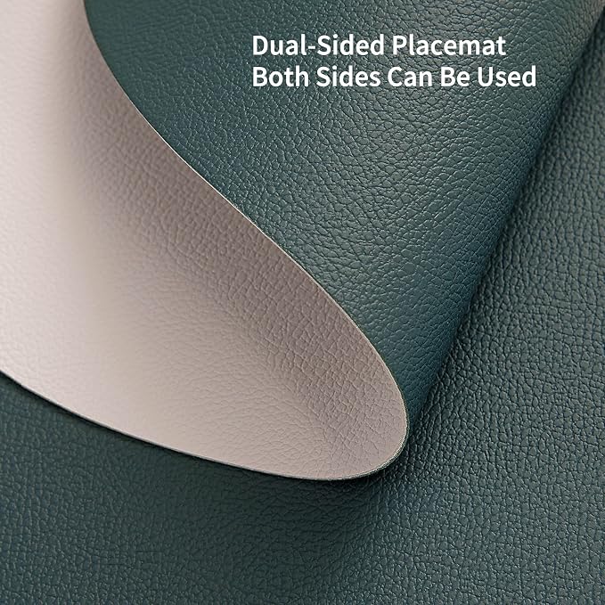 Myir JUN Placemats, Dual-Sided Placemats Waterproof Faux Leather Placemats Set - Image 4