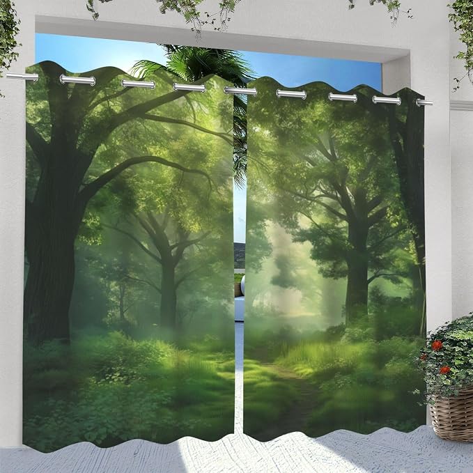 Forest Theme Waterproof Outdoor Curtains - Image 2