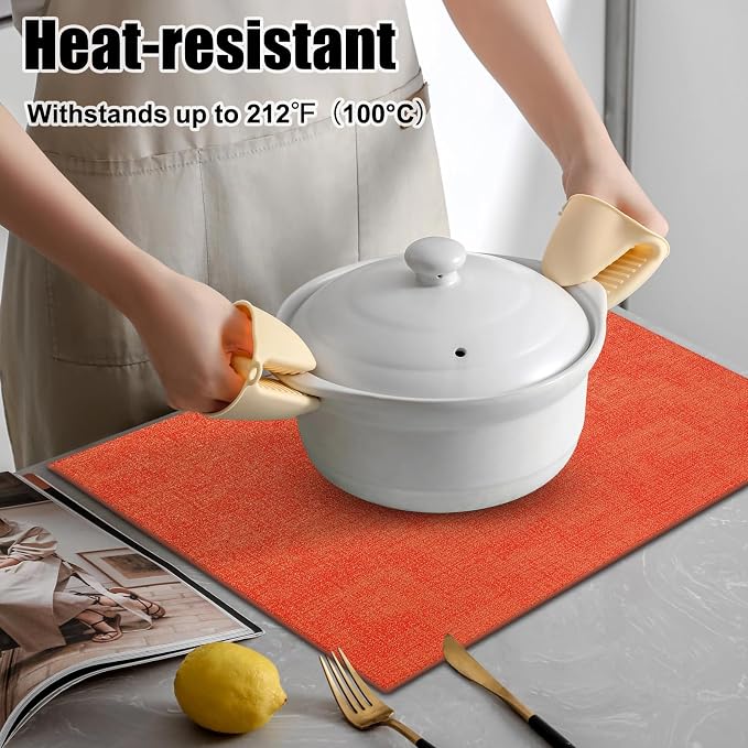 Homaxy Faux Leather Heat Resistant Placemats - Image 2