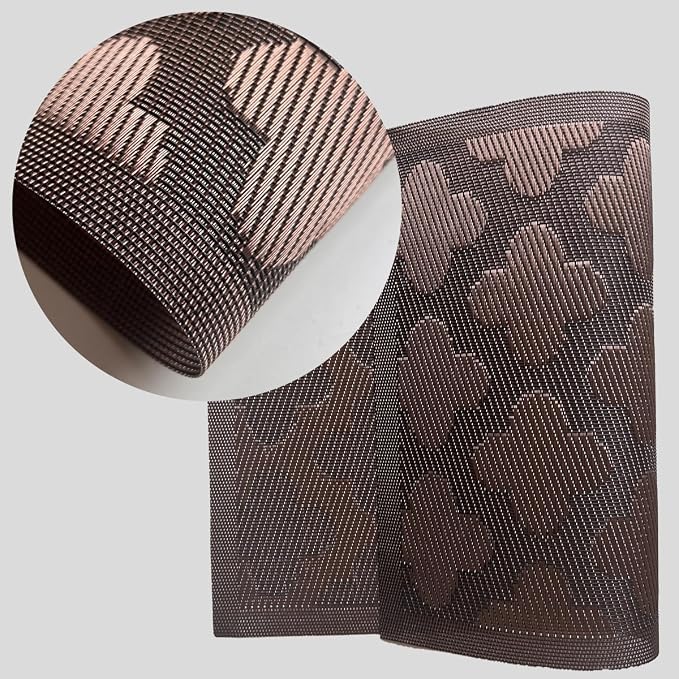Elegant Placemats Vinyl Woven Heat-Resistant Placemats Set of 8 Washable Easy - Image 3