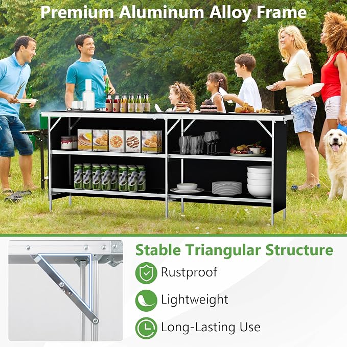 Giantex 81" Extra Long Portable Bar Table - Image 5