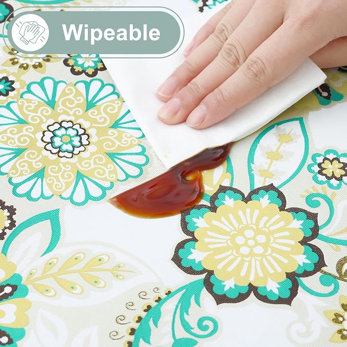 misaya Rectangle Waterproof Vinyl Table Cloth, Wipeable Tablecloth - Image 5