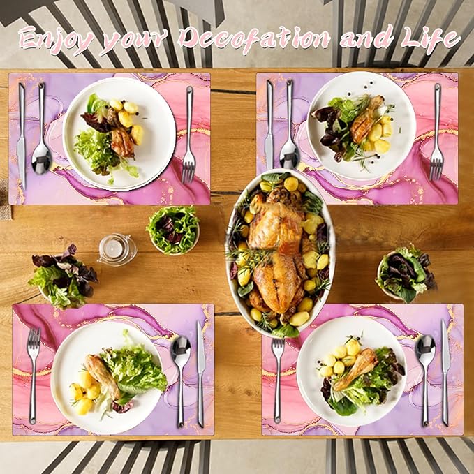 Marble Pink Placemats Set of 4 - Image 3