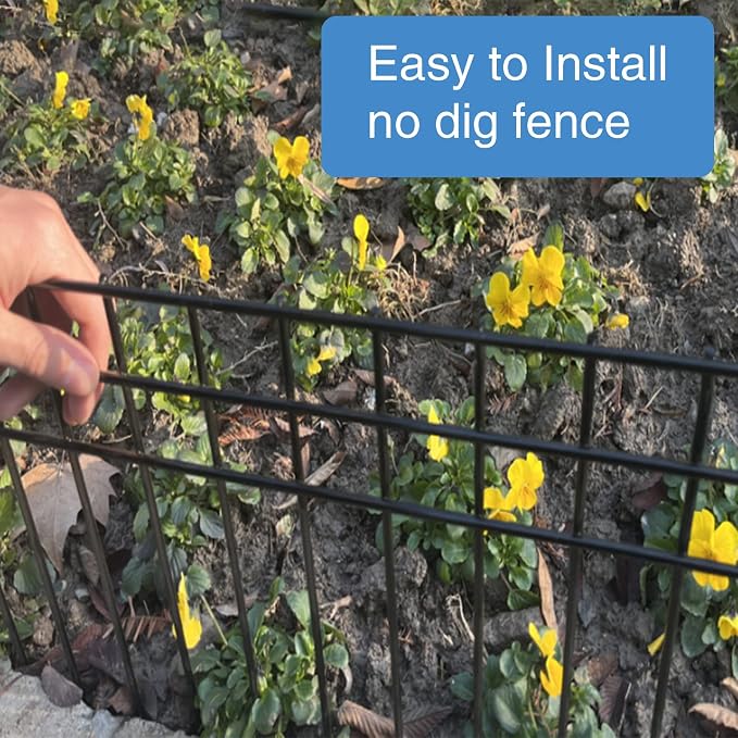 32x10-inch No Dig Animal Barrier Fence, 15 Pack Black Dig Protective Fence - Image 7