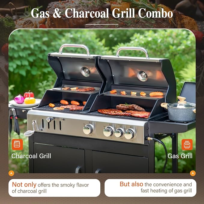 Sophia & William Charcoal and Propane Gas Grill Combo - Image 2