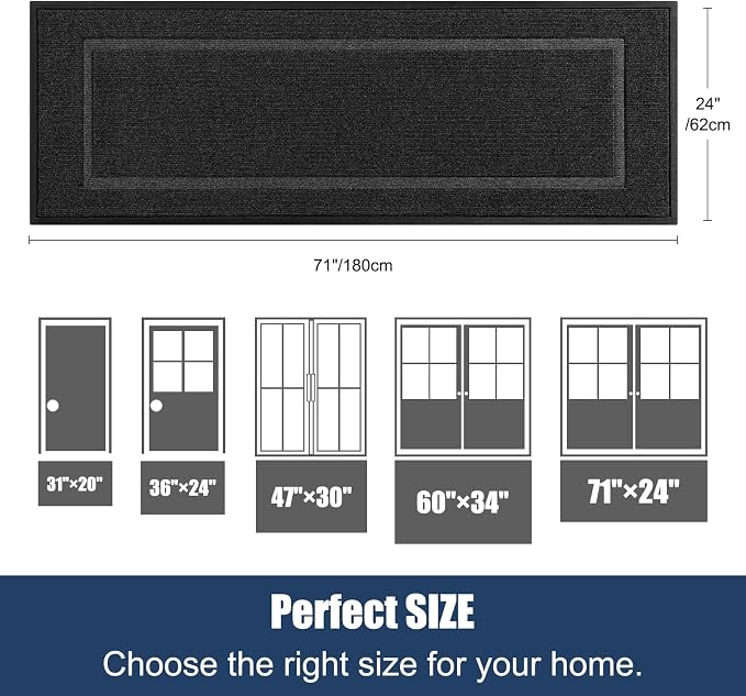 Extra Large Front Door Mat Outside Entrance Indoor Doormat, Outdoor Door Mats - Image 2