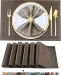 BETEAM Placemats Set of 6, Woven Vinyl Placemat by BETEAM