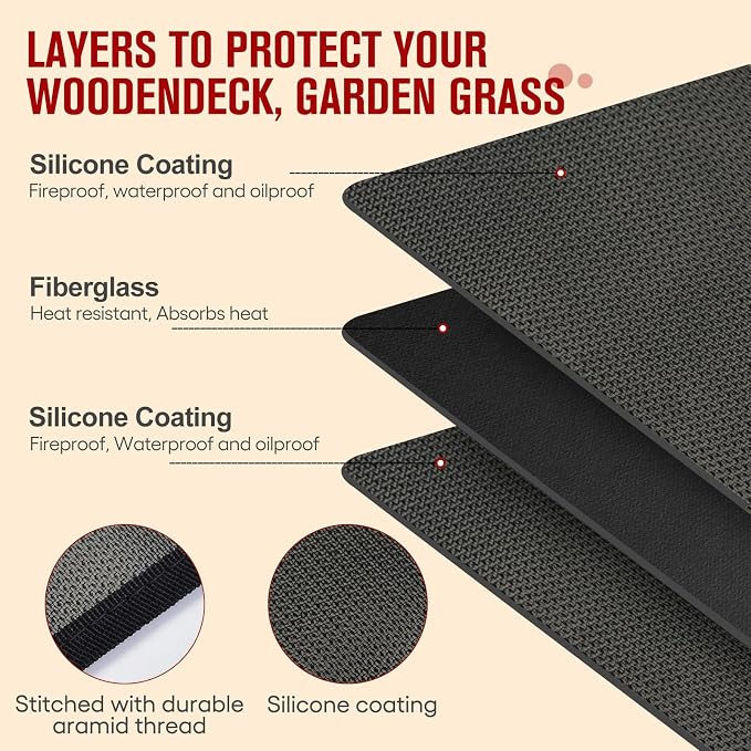 48×36 Inch Under Grill Mats for Outdoor Grill, Hearth Rugs for Fireplaces Fire - Image 5