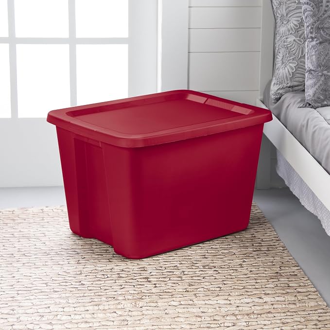 6-Pack 18 Gallon Red Plastic Storage Bins - Image 5