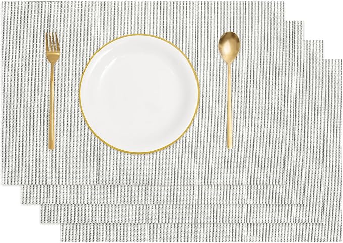 uxcell Faux Linen Placemats, 12x18 Inch Heat Resistant Place Mats Machine by uxcell