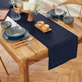 Solino Home Navy Blue Hemstitch Table Runner 48 Inches by SolinoHome