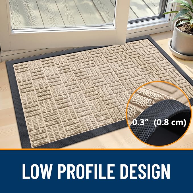 OLANLY Front Door Mat Outside Entrance 71x47, Heavy Duty Sturdy Natural Rubber - Image 5