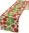 Spring Strawberry Table Runner, Floral Strawberries Flowers Leaf Season by Unknown