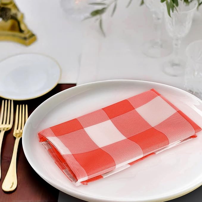 Buffalo Plaid Table Napkins Set of 12 Checkered Cloth Napkins 17x17 inch - Image 5