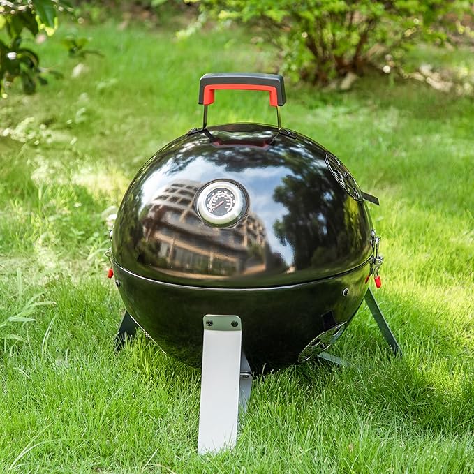GREEN PARTY 18" Vertical Charcoal Smoker Grill Bullet Water Smoker Barbeque - Image 3