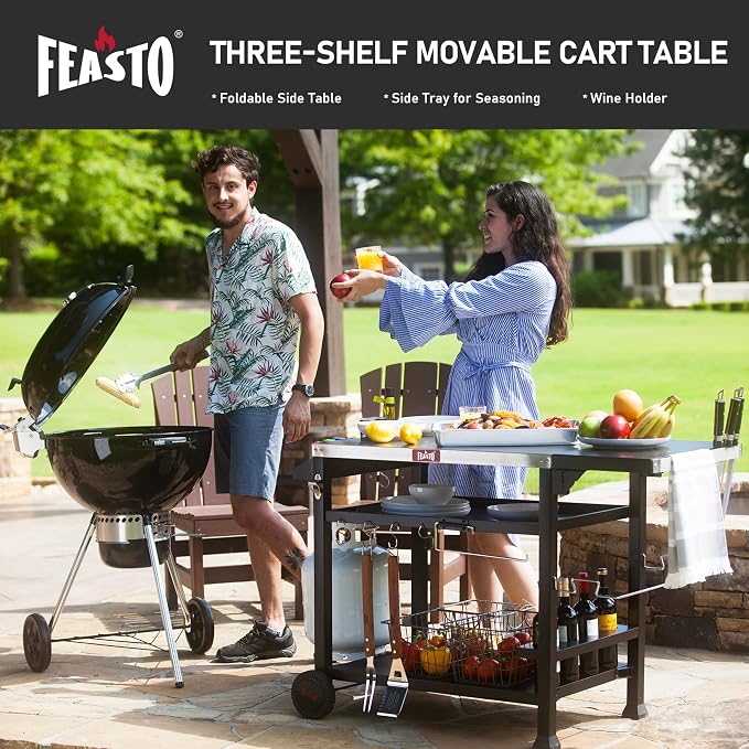 Outdoor Grill Cart, Pizza Oven Table Stand - Image 5