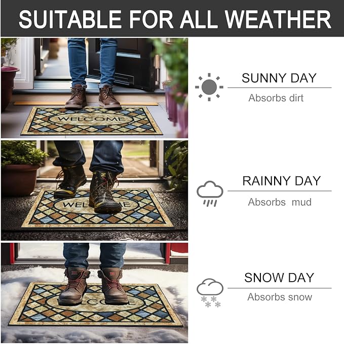 CHICHIC Welcome Door Mat 24x 36 Inch Front Doormat Outdoors - Image 6