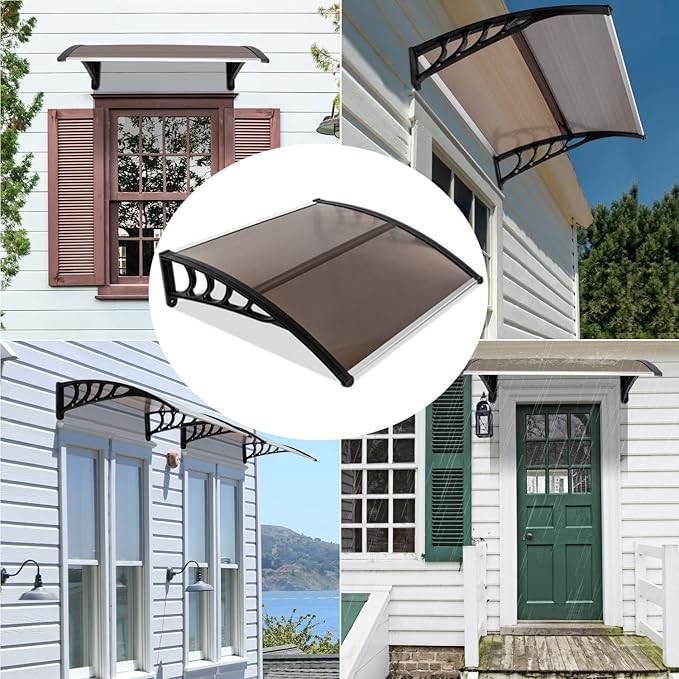 Simply-Me 40" x 40" Door Window Awning Polycarbonate Cover Front Door Outdoor - Image 7