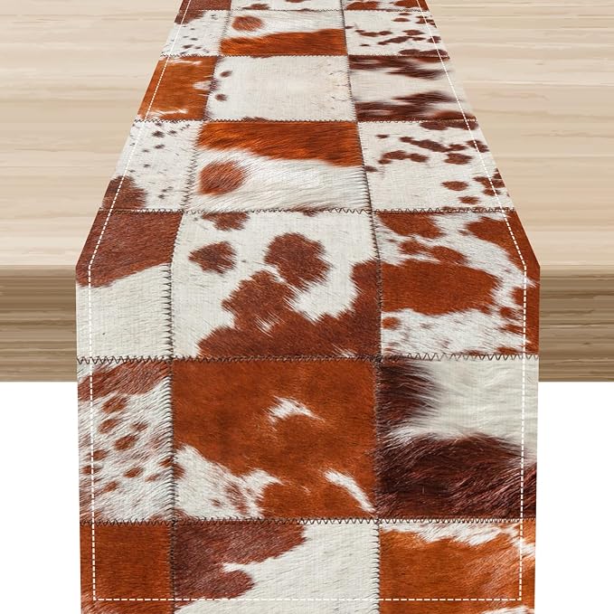 Cow Print Table Runner by Unknown