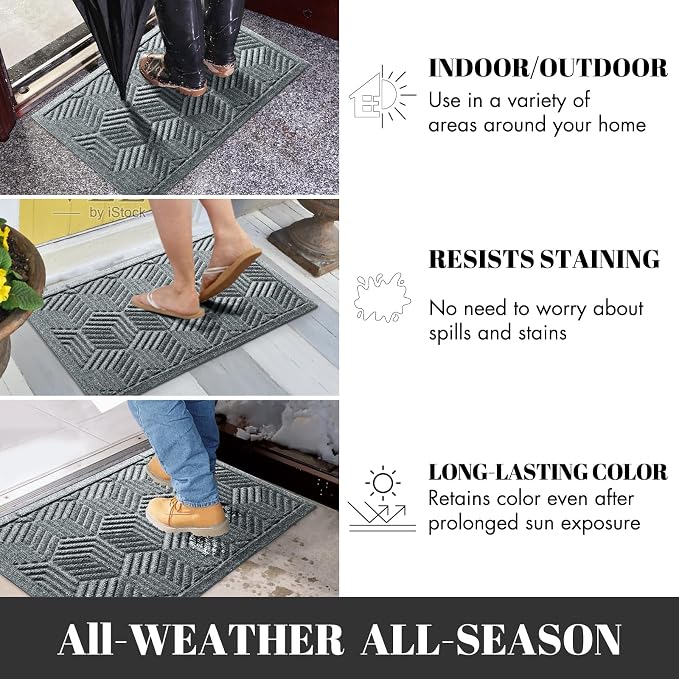 Yimobra Large Door Mat 47x32, All-Season Waterproof Outdoor Mats - Image 4