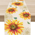 Summer Table Runner, Watercolor Yellow Floral Vase Spring Sunshine Farmhouse by Unknown