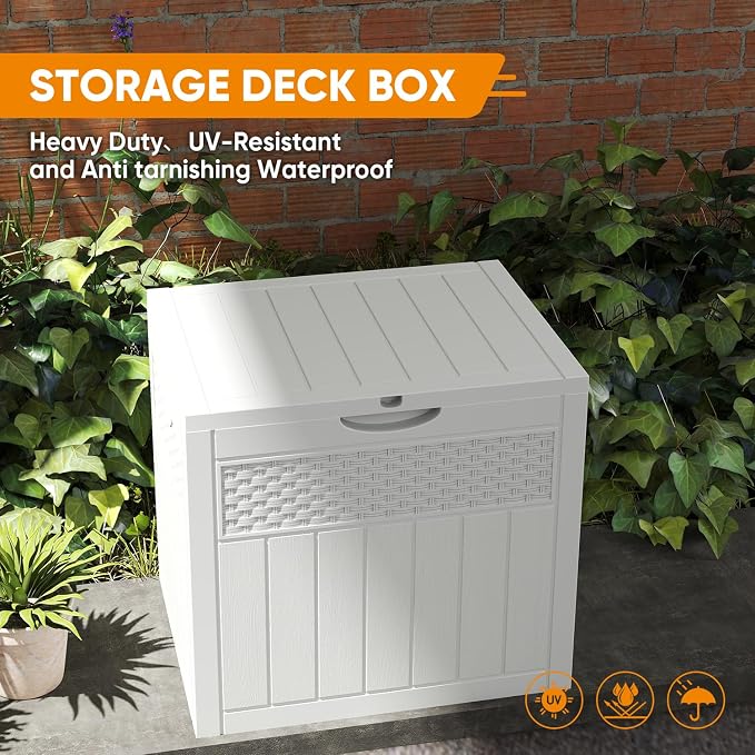 ZYJOYY 33 Gallon Resin Deck Box, Weatherproof Outdoor Storage Box - Image 7