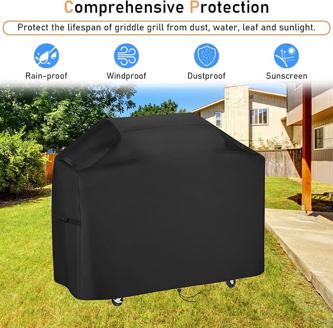 Flat Top Grill Cover for Royal Gourmet PD4001 4 Burner Propane Gas Griddle - Image 6