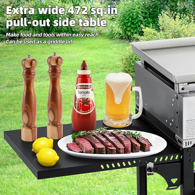 MELLCOM 3 Burner 30000 BTU Outdoor Gas Griddle - Image 6
