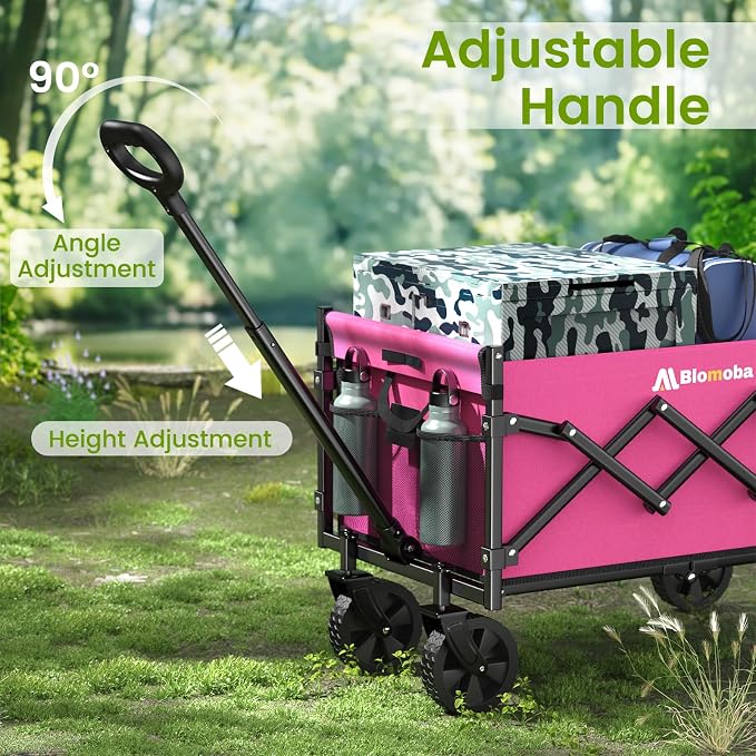 Collapsible Wagon with Wheels, 220 lbs Wagons Carts Foldable Wagon Cart with - Image 5