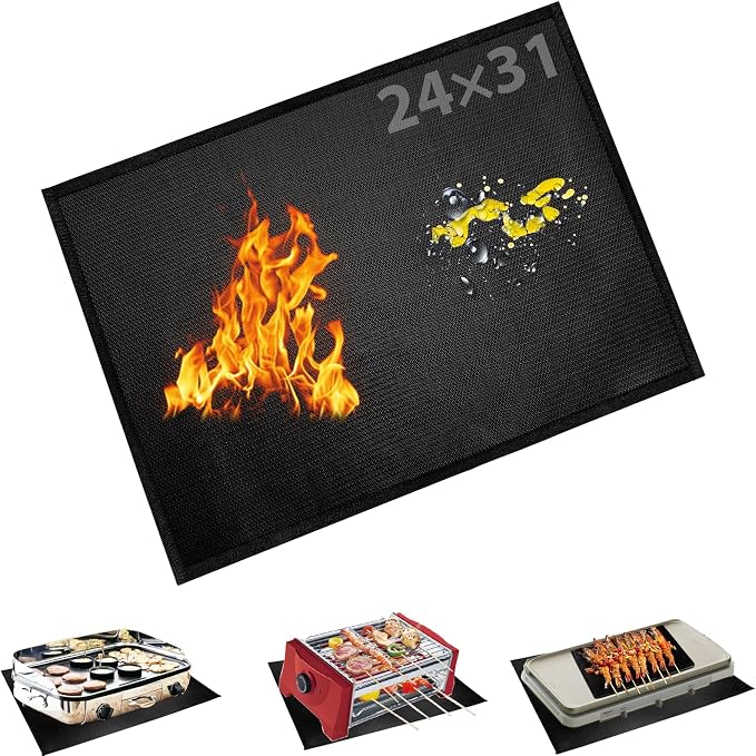 Under Grill Mats for Outdoor Tabletop Grill by BAKEWAY