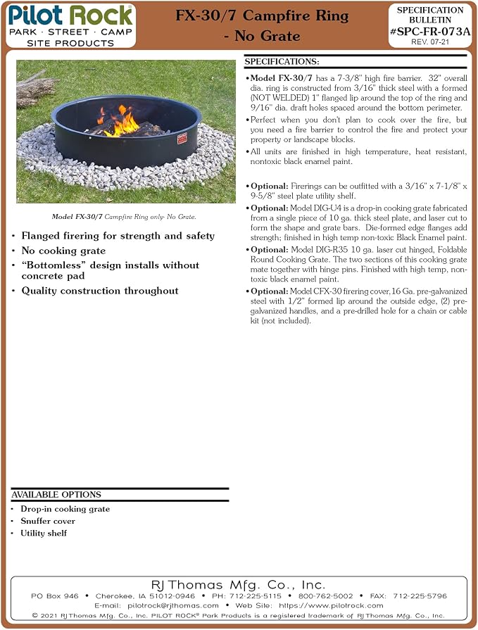 Pilot Rock FX-Series 30" Firering - Image 5