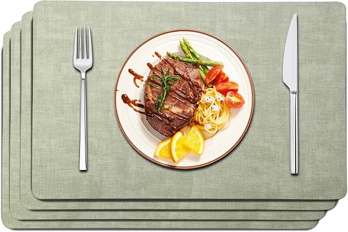 Maxpearl Faux Leather Placemats Set of 4, Waterproof by Maxpearl