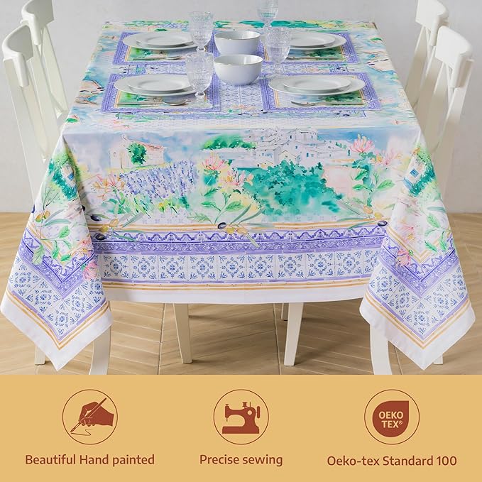 Maison d' Hermine Premium Table Cloth Rectangle Table 100% Combed Cotton 90 x - Image 2